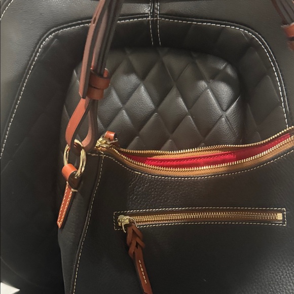 Dooney & Bourke Black and Brown Leather Shoulder Bag - Picture 4 of 4